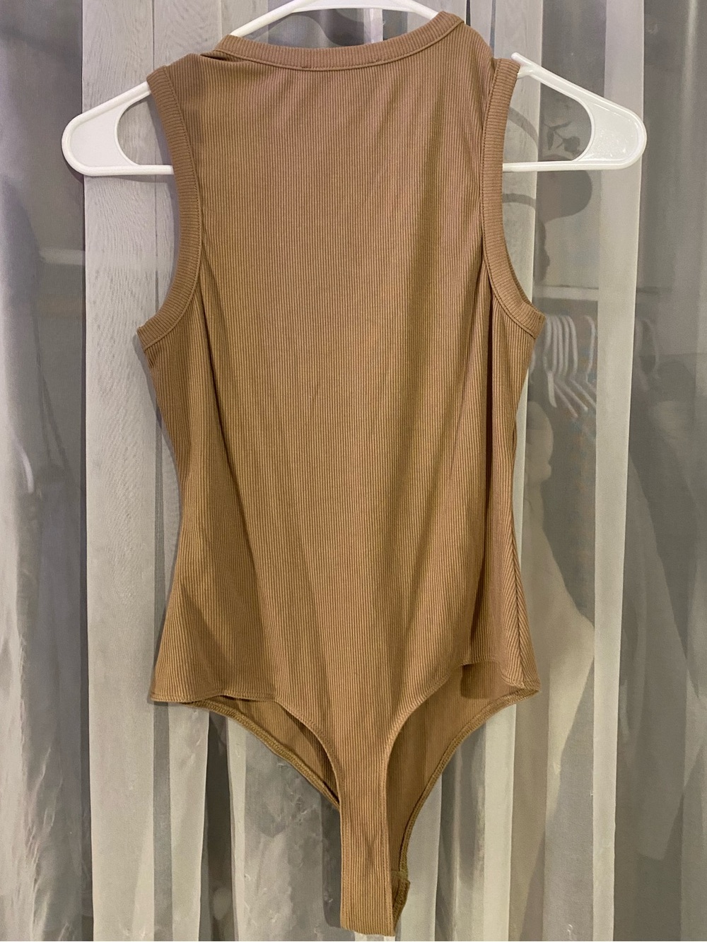 Bohome Essentials Ribbed Sleeveless Bodysuit in Tan - Picture 2 of 4